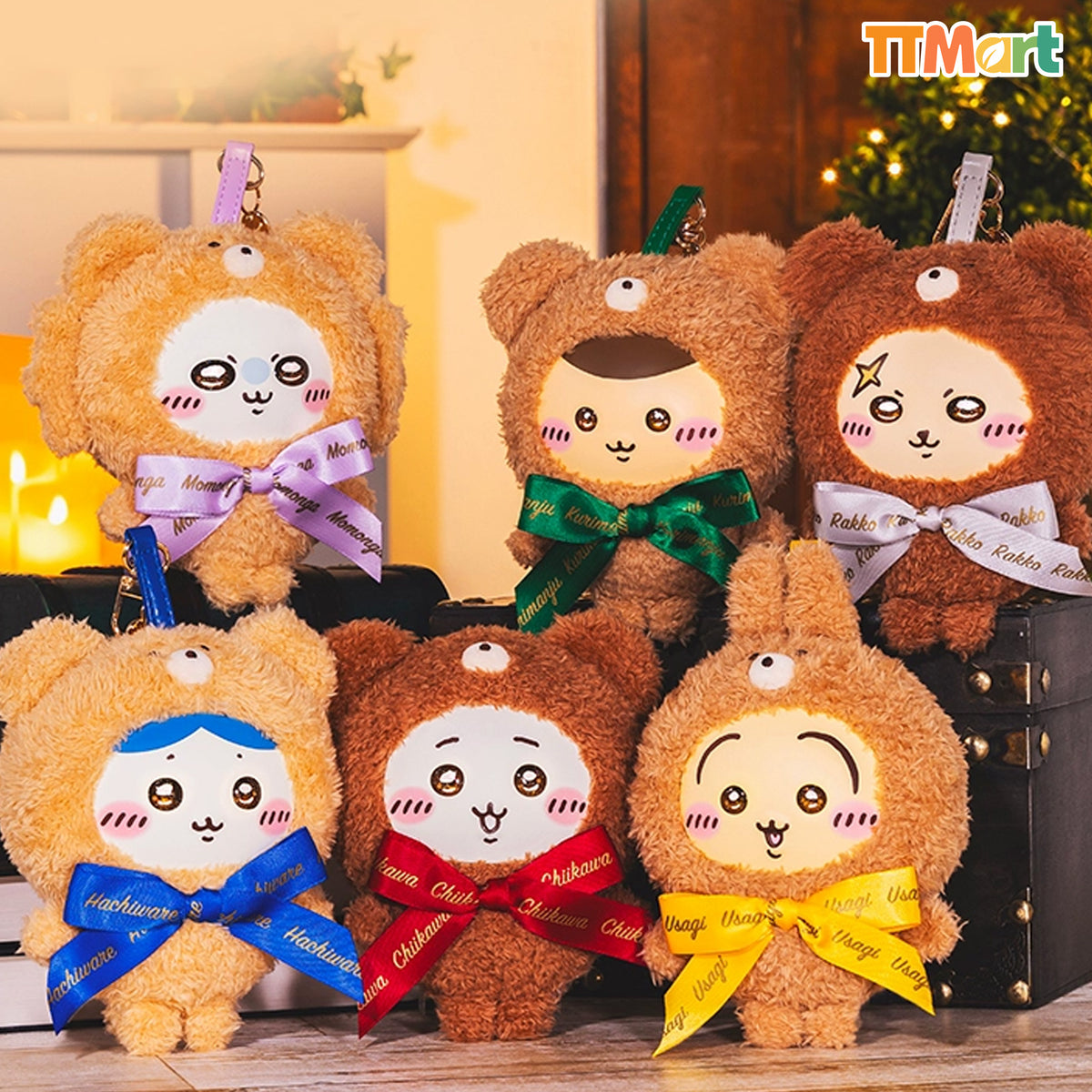 CHIIKAWA Kiramekko Teddy Bear Vinyl Plush Keychain Blind Box
