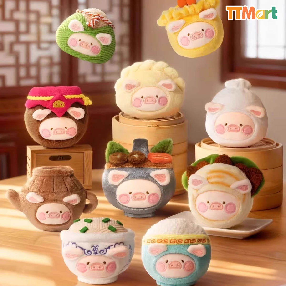 LULU THE PIGGY Dim Sum House Plush Keychain Series Blind Box