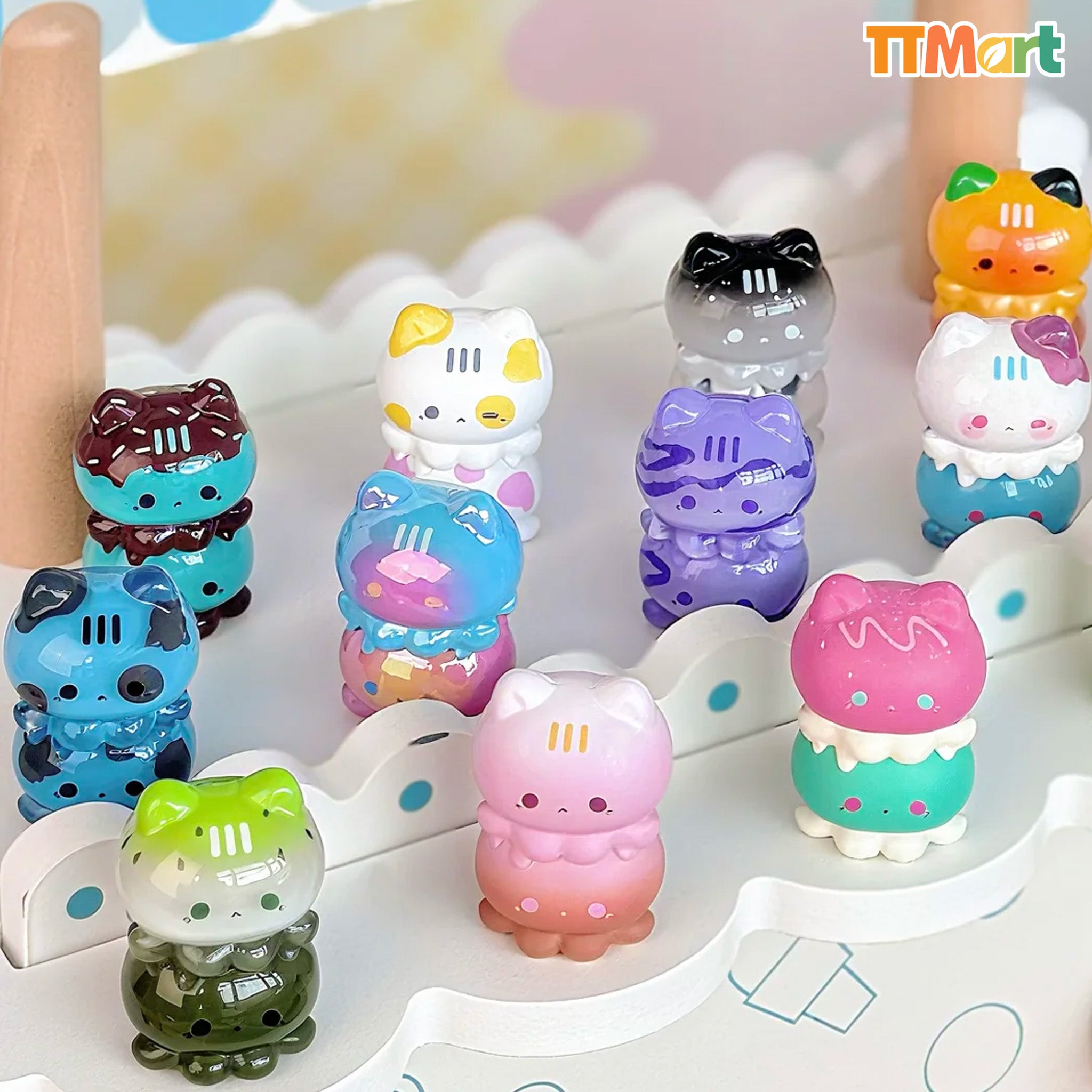 ソフビ Boxcat Series Ice Cream Cat ソーダ 樹脂 OCTOCAT Ice Cream Mini Series Blind Box